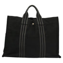 HERMES Fourre Tout MM Hand Bag Canvas Black Auth MY447-13