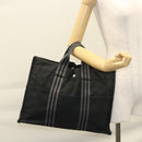 HERMES Fourre Tout MM Hand Bag Canvas Black Auth MY447-22