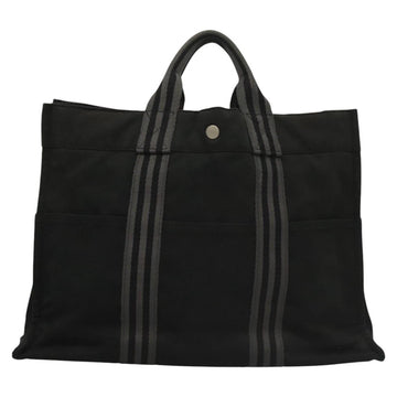HERMES Fourre Tout MM Hand Bag Canvas Black Auth MY447 - 0