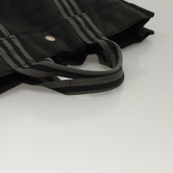 HERMES Fourre Tout MM Hand Bag Canvas Black Auth MY447