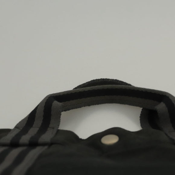 HERMES Fourre Tout MM Hand Bag Canvas Black Auth MY447