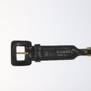 CHANEL Chain Belt metal Lamb Skin Black Gold CC Auth MY480-10