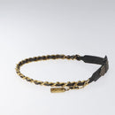 CHANEL Chain Belt metal Lamb Skin Black Gold CC Auth MY480-5