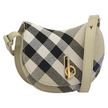 BURBERRY Nova Check Shoulder Bag Canvas Gray Auth MY484A