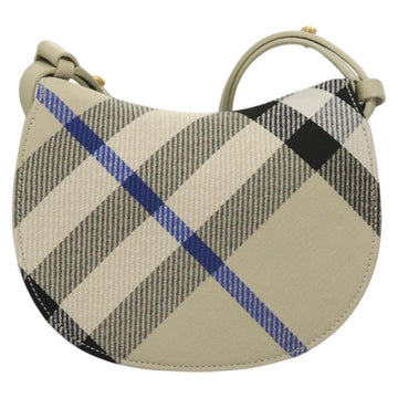 BURBERRY Nova Check Shoulder Bag Canvas Gray Auth MY484A - 0