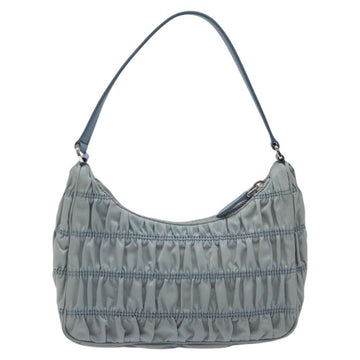 PRADA Accessory Pouch Nylon Light Blue Silver Auth MY485V - 0
