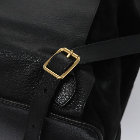 GUCCI Bamboo Backpack Suede Leather Black Gold 003 58 0016 Auth nb007
