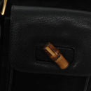 GUCCI Bamboo Backpack Suede Leather Black Gold 003 58 0016 Auth nb007-22