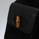 GUCCI Bamboo Backpack Suede Leather Black Gold 003 58 0016 Auth nb007-23