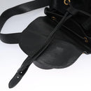GUCCI Bamboo Backpack Suede Leather Black Gold 003 58 0016 Auth nb007-25