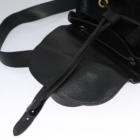 GUCCI Bamboo Backpack Suede Leather Black Gold 003 58 0016 Auth nb007