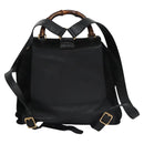 GUCCI Bamboo Backpack Suede Leather Black Gold 003 58 0016 Auth nb007-2