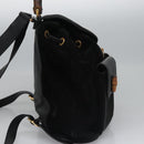 GUCCI Bamboo Backpack Suede Leather Black Gold 003 58 0016 Auth nb007-4