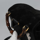 GUCCI Bamboo Backpack Suede Leather Black Gold 003 58 0016 Auth nb007-6