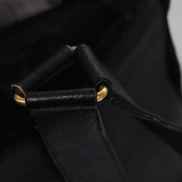 GUCCI Bamboo Backpack Suede Leather Black Gold 003 58 0016 Auth nb007