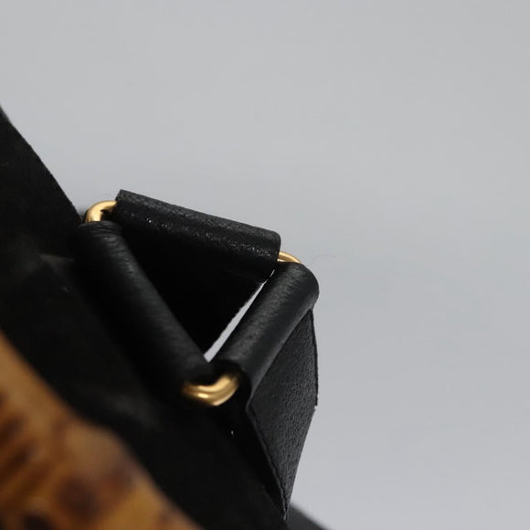 GUCCI Bamboo Backpack Suede Leather Black Gold 003 2058 0016 Auth nb010
