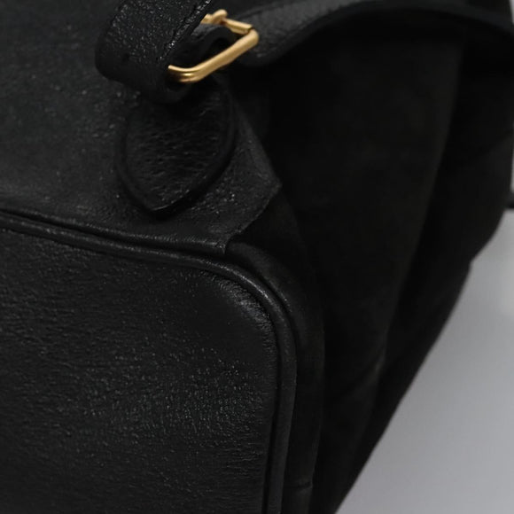 GUCCI Bamboo Backpack Suede Leather Black Gold 003 2058 0016 Auth nb010