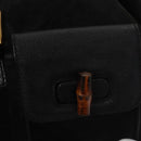 GUCCI Bamboo Backpack Suede Leather Black Gold 003 2058 0016 Auth nb010-23
