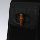 GUCCI Bamboo Backpack Suede Leather Black Gold 003 2058 0016 Auth nb010-24
