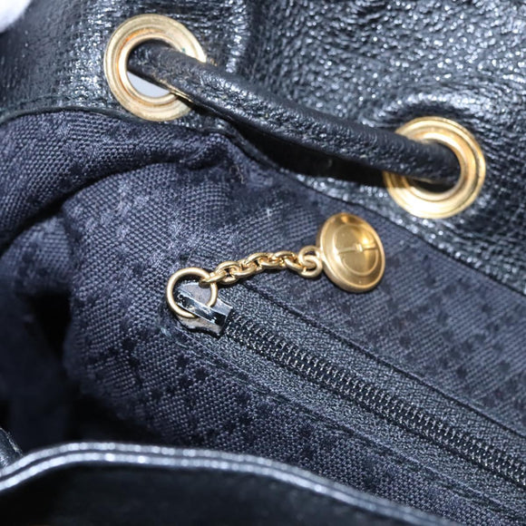 GUCCI Bamboo Backpack Suede Leather Black Gold 003 2058 0016 Auth nb010
