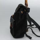 GUCCI Bamboo Backpack Suede Leather Black Gold 003 2058 0016 Auth nb010-3