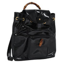 GUCCI Bamboo Backpack Patent leather Black 003 2058 0030 Auth nb014-1