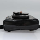 GUCCI Bamboo Backpack Patent leather Black 003 2058 0030 Auth nb014-5