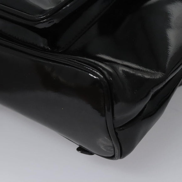 GUCCI Bamboo Backpack Patent leather Black 003 2058 0030 Auth nb014
