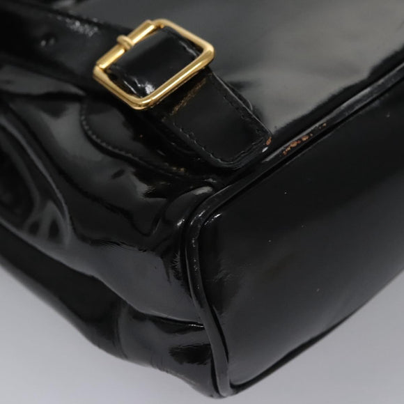 GUCCI Bamboo Backpack Patent leather Black 003 2058 0030 Auth nb014