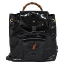 GUCCI Bamboo Backpack Patent leather Black 003 2058 0030 Auth nb014-13