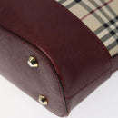 BURBERRY Nova Check Shoulder Bag Canvas Beige Gold Auth nb028-9