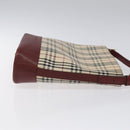 BURBERRY Nova Check Shoulder Bag Canvas Beige Gold Auth nb028-3