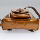 GUCCI Bamboo Backpack Patent leather Bronze Gold 003 1705 0030 Auth nb030-5