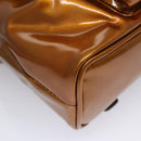 GUCCI Bamboo Backpack Patent leather Bronze Gold 003 1705 0030 Auth nb030-17