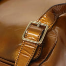 GUCCI Bamboo Backpack Patent leather Bronze Gold 003 1705 0030 Auth nb030-21