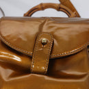 GUCCI Bamboo Backpack Patent leather Bronze Gold 003 1705 0030 Auth nb030-24