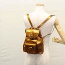 GUCCI Bamboo Backpack Patent leather Bronze Gold 003 1705 0030 Auth nb030-33