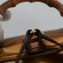 GUCCI Bamboo Backpack Patent leather Bronze Gold 003 1705 0030 Auth nb030-15