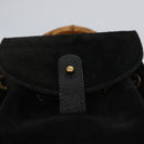 GUCCI Bamboo Backpack Suede Leather Black Gold 003 1705 0030 Auth nb031-24