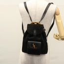 GUCCI Bamboo Backpack Suede Leather Black Gold 003 1705 0030 Auth nb031-32