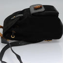 GUCCI Bamboo Backpack Suede Leather Black Gold 003 1705 0030 Auth nb031-4