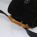GUCCI Bamboo Backpack Suede Leather Black Gold 003 1705 0030 Auth nb031-6