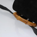 GUCCI Bamboo Backpack Suede Leather Black Gold 003 1705 0030 Auth nb031-14