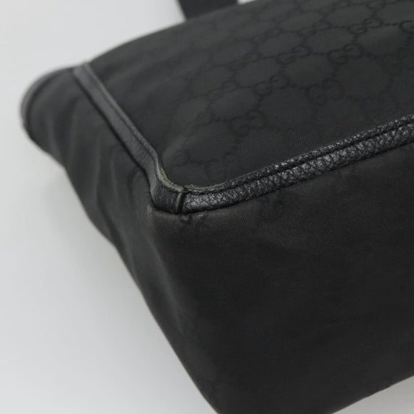 GUCCI GG Canvas Tote Bag Nylon Outlet Black Silver 268639 Auth nb032