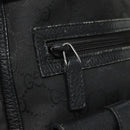 GUCCI GG Canvas Tote Bag Nylon Outlet Black Silver 268639 Auth nb032-10