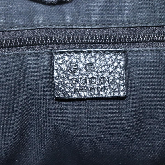 GUCCI GG Canvas Tote Bag Nylon Outlet Black Silver 268639 Auth nb032