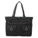 GUCCI GG Canvas Tote Bag Nylon Outlet Black Silver 268639 Auth nb032-13