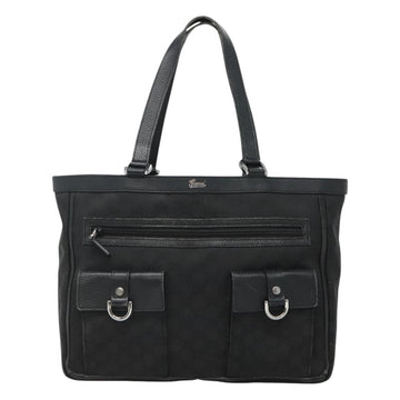 GUCCI GG Canvas Tote Bag Nylon Outlet Black Silver 268639 Auth nb032 - 0