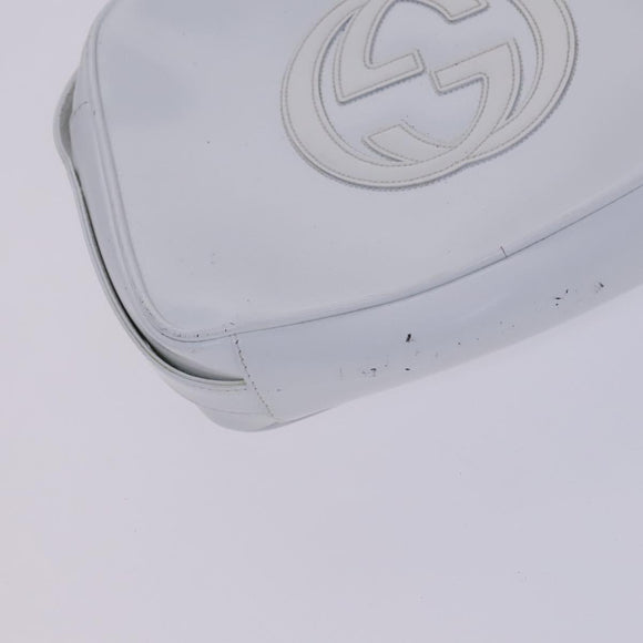 GUCCI Shoulder Bag Patent leather White Auth nb038