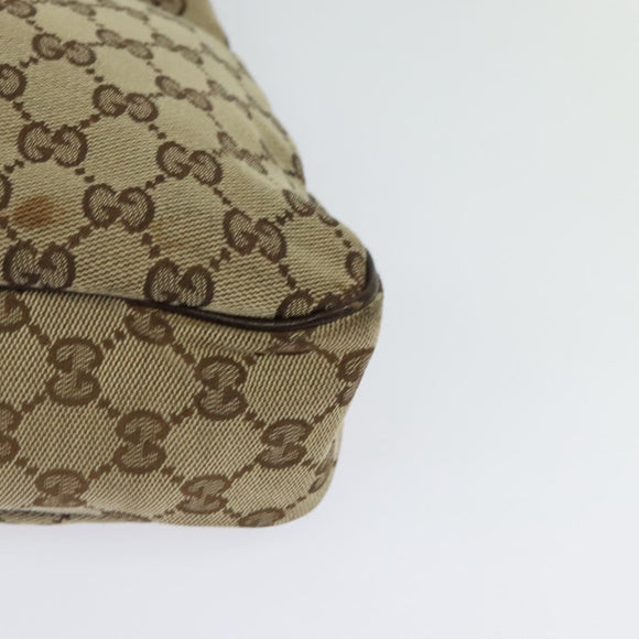 GUCCI GG Canvas Shoulder Bag Beige Silver 121023 Auth nb042